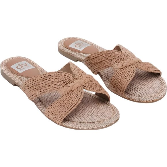 DV Dolce Vita Geeya Cafe Raffia Slide Sandals Brown Slip-On Women's US 8M - Picture 4 of 6